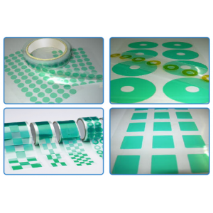 High temperature resistant green polyester ahesive tape die cutting for powder coating