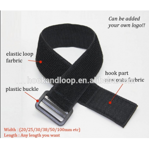 multi purpose 1 inch/2 inch custom logo stretch hook and loop strap