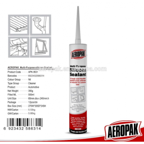 Bonding glass to metal adhesive Neutral silicone sealant