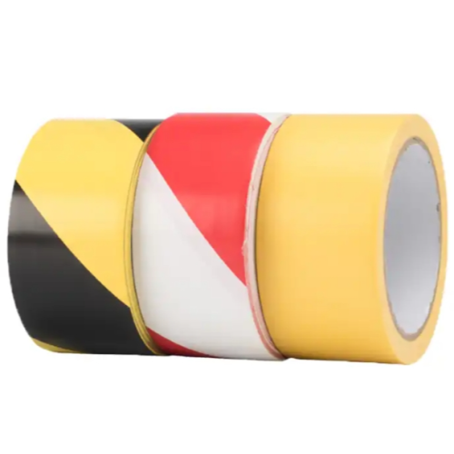 Orange Pvc Matweial Film Black Yellow Stripped Road Lane Floor Marking Adhesive Tape