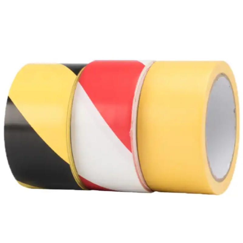 Orange Pvc Matweial Film Black Yellow Stripped Road Lane Floor Marking Adhesive Tape