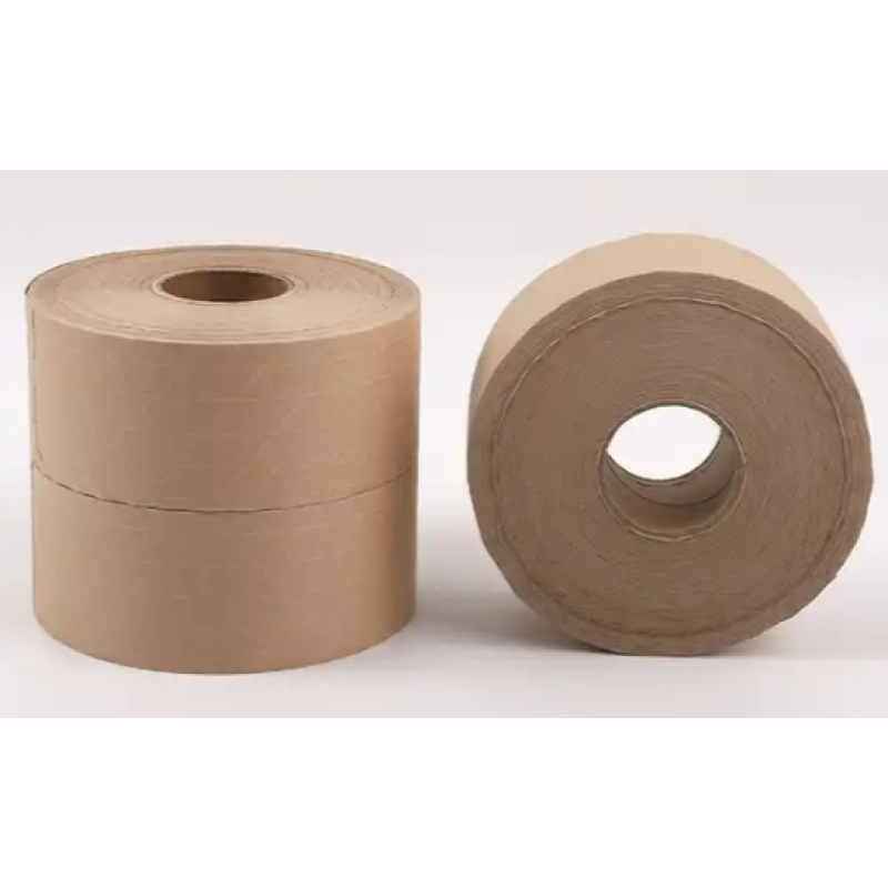 Production Manufacturer 120gsm Brown Water Activated Reinforced Kraft Paper Tape Jumbo Roll Tamper Evident Gummed Tape